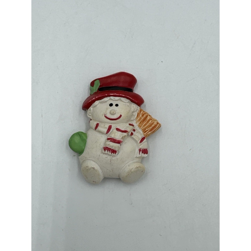 Vintage Ceramic Snowman Magnet